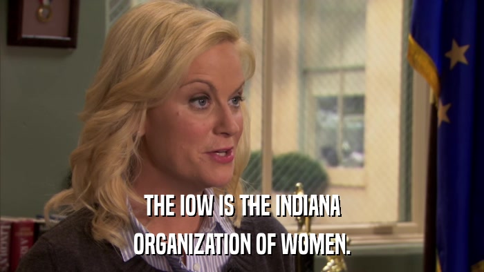 THE IOW IS THE INDIANA ORGANIZATION OF WOMEN. 