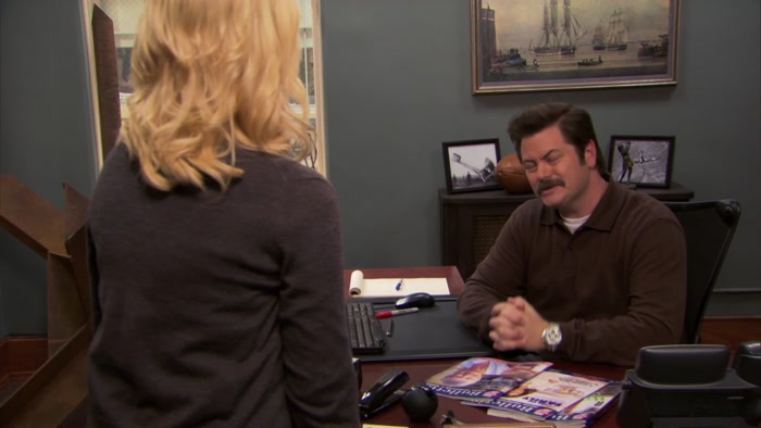 HMM. WELL, IT DEFINITELY SAID RON SWANSON IN THE LETTER. 