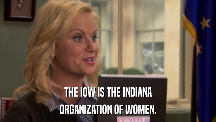 THE IOW IS THE INDIANA ORGANIZATION OF WOMEN. 
