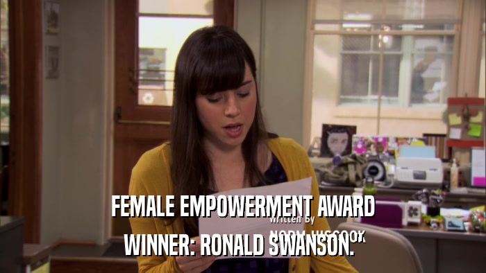 FEMALE EMPOWERMENT AWARD WINNER: RONALD SWANSON.
