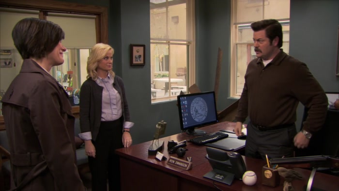 I'M WOMAN OF THE YEAR, RON SWANSON. 