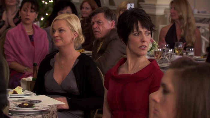 LESLIE KNOPE. COME ON UP HERE, LESLIE. 