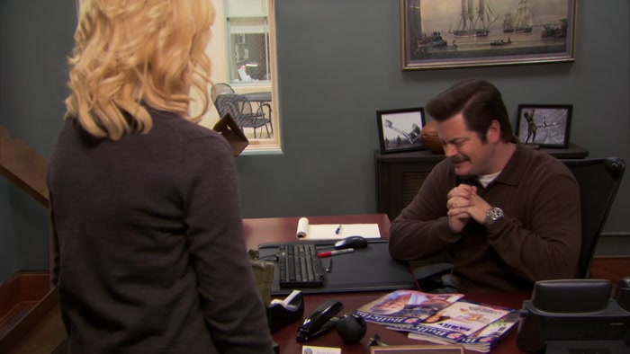 HMM. WELL, IT DEFINITELY SAID RON SWANSON IN THE LETTER. 