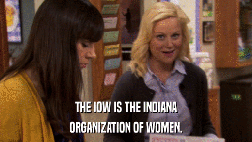 THE IOW IS THE INDIANA ORGANIZATION OF WOMEN. 