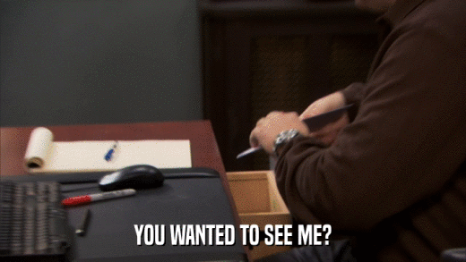 YOU WANTED TO SEE ME?  