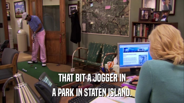THAT BIT A JOGGER IN A PARK IN STATEN ISLAND. 
