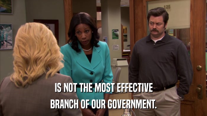 IS NOT THE MOST EFFECTIVE BRANCH OF OUR GOVERNMENT. 