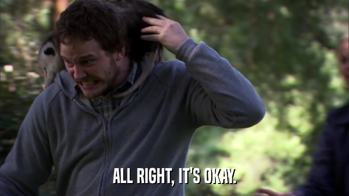ALL RIGHT, IT'S OKAY.  