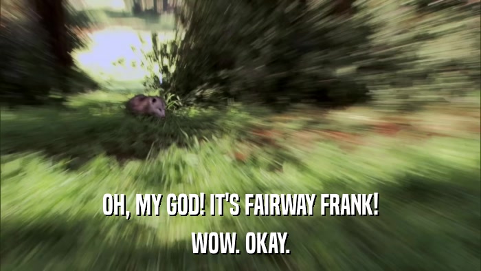 OH, MY GOD! IT'S FAIRWAY FRANK! WOW. OKAY. 