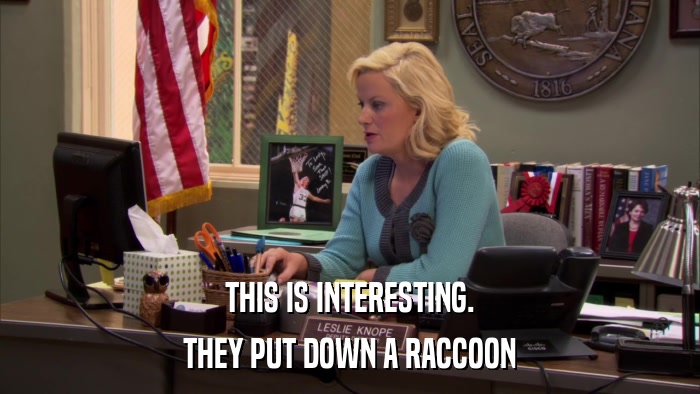 THIS IS INTERESTING. THEY PUT DOWN A RACCOON 