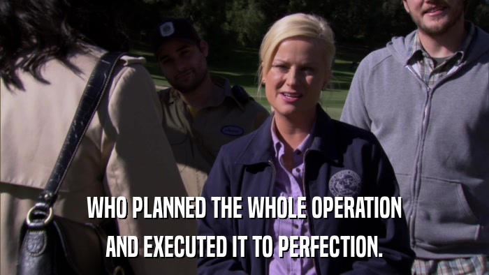 WHO PLANNED THE WHOLE OPERATION AND EXECUTED IT TO PERFECTION. 