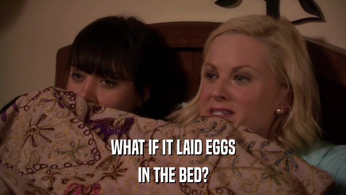 WHAT IF IT LAID EGGS IN THE BED? 