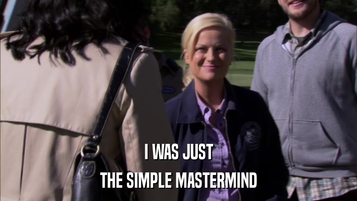 I WAS JUST THE SIMPLE MASTERMIND 