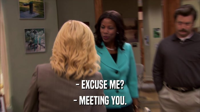 - EXCUSE ME? - MEETING YOU. 