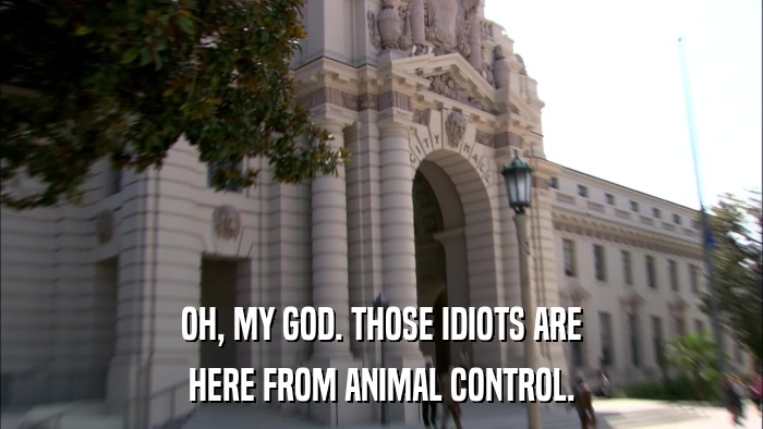 OH, MY GOD. THOSE IDIOTS ARE HERE FROM ANIMAL CONTROL. 