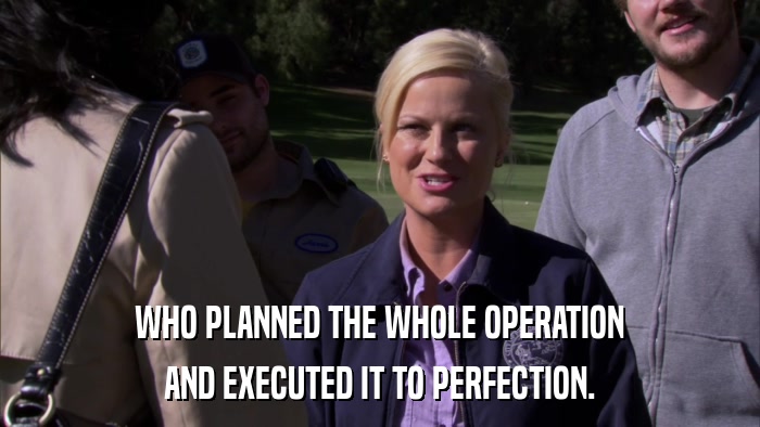 WHO PLANNED THE WHOLE OPERATION AND EXECUTED IT TO PERFECTION. 