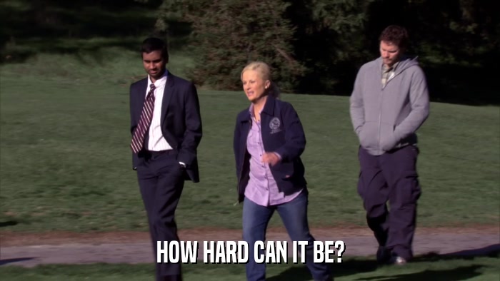 HOW HARD CAN IT BE?  
