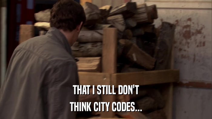 THAT I STILL DON'T THINK CITY CODES... 