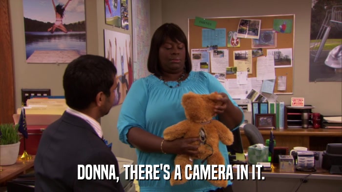 DONNA, THERE'S A CAMERA IN IT.  