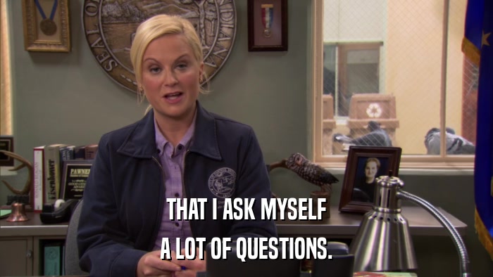 THAT I ASK MYSELF A LOT OF QUESTIONS. 