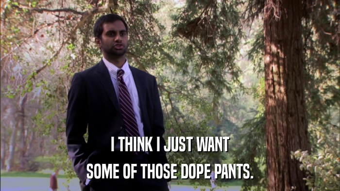 I THINK I JUST WANT SOME OF THOSE DOPE PANTS. 