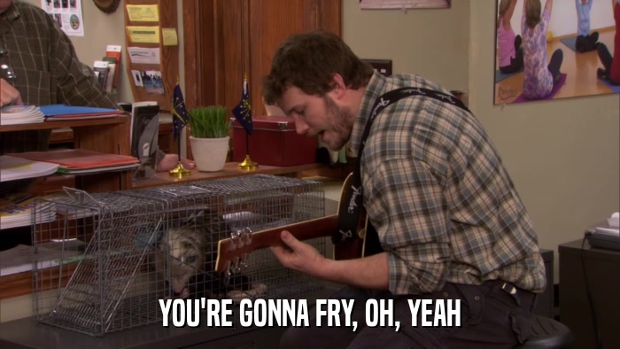 YOU'RE GONNA FRY, OH, YEAH  