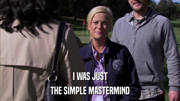 I WAS JUST THE SIMPLE MASTERMIND 