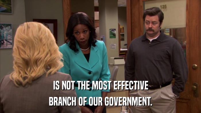 IS NOT THE MOST EFFECTIVE BRANCH OF OUR GOVERNMENT. 