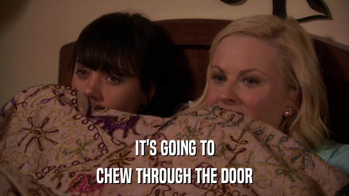 IT'S GOING TO CHEW THROUGH THE DOOR 
