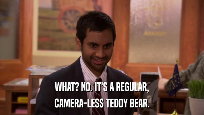 WHAT? NO. IT'S A REGULAR, CAMERA-LESS TEDDY BEAR. 