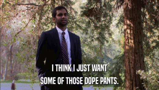 I THINK I JUST WANT SOME OF THOSE DOPE PANTS. 