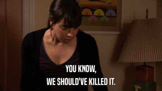 YOU KNOW, WE SHOULD'VE KILLED IT. 