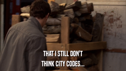 THAT I STILL DON'T THINK CITY CODES... 