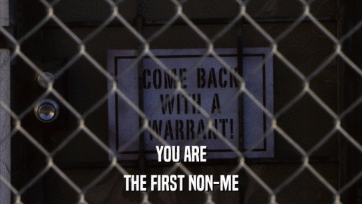 YOU ARE THE FIRST NON-ME 