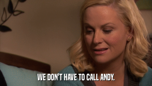 WE DON'T HAVE TO CALL ANDY.  