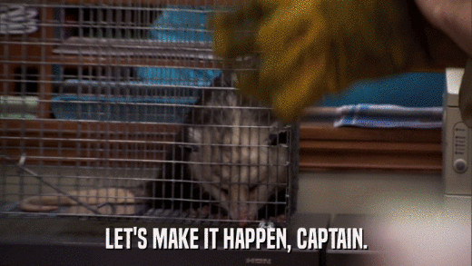 LET'S MAKE IT HAPPEN, CAPTAIN.  