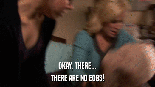 OKAY, THERE... THERE ARE NO EGGS! 