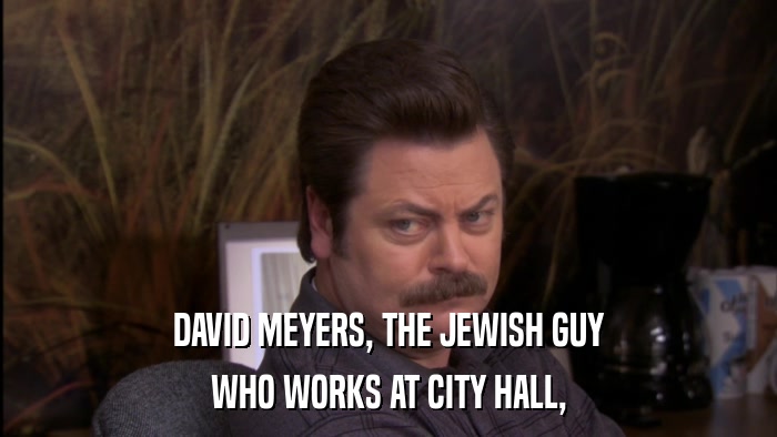 DAVID MEYERS, THE JEWISH GUY WHO WORKS AT CITY HALL, 