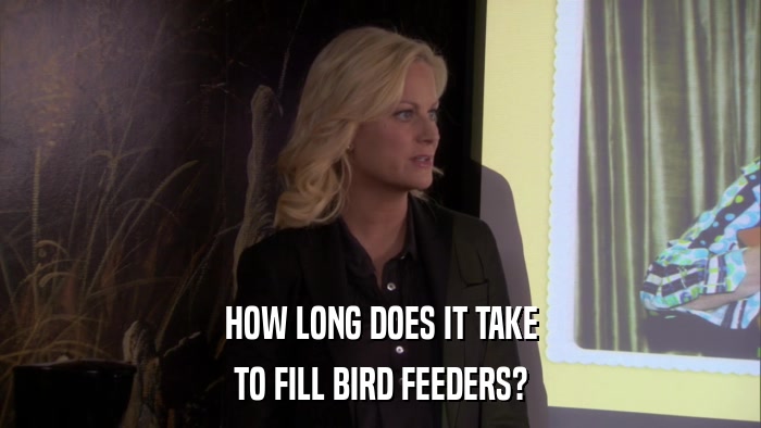 HOW LONG DOES IT TAKE TO FILL BIRD FEEDERS? 