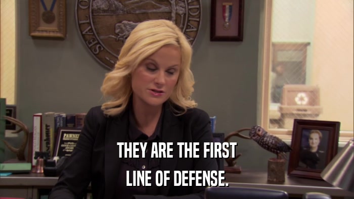 THEY ARE THE FIRST LINE OF DEFENSE. 