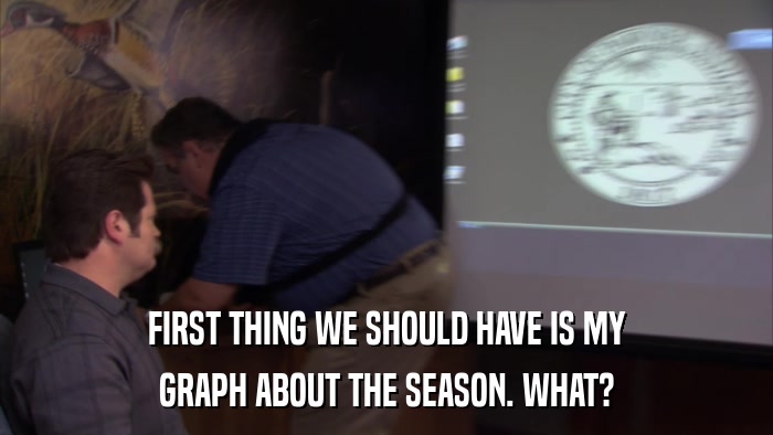 FIRST THING WE SHOULD HAVE IS MY GRAPH ABOUT THE SEASON. WHAT? 