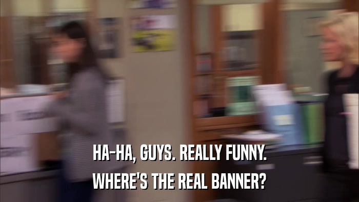 HA-HA, GUYS. REALLY FUNNY. WHERE'S THE REAL BANNER? 