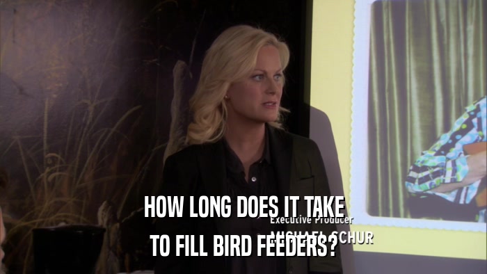 HOW LONG DOES IT TAKE TO FILL BIRD FEEDERS? 