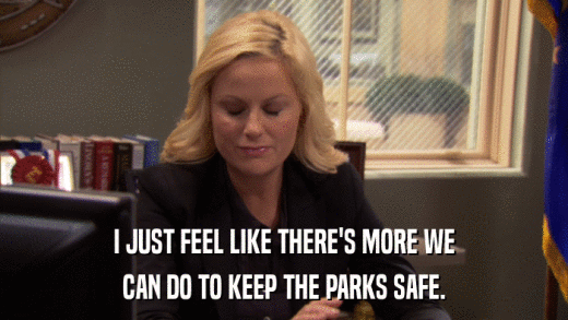 I JUST FEEL LIKE THERE'S MORE WE CAN DO TO KEEP THE PARKS SAFE. 