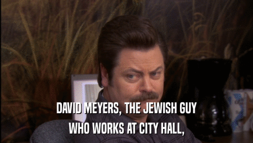 DAVID MEYERS, THE JEWISH GUY WHO WORKS AT CITY HALL, 
