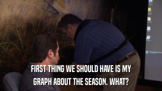 FIRST THING WE SHOULD HAVE IS MY GRAPH ABOUT THE SEASON. WHAT? 