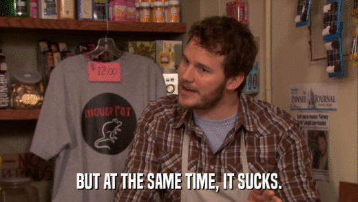 BUT AT THE SAME TIME, IT SUCKS.  