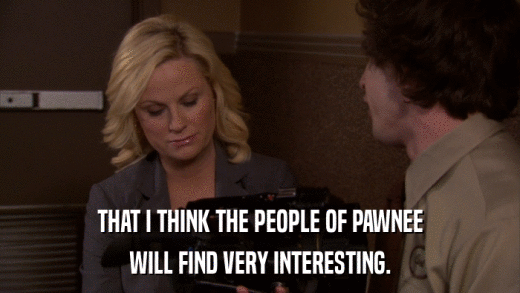 THAT I THINK THE PEOPLE OF PAWNEE WILL FIND VERY INTERESTING. 
