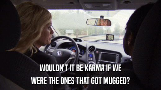 WOULDN'T IT BE KARMA IF WE WERE THE ONES THAT GOT MUGGED? 