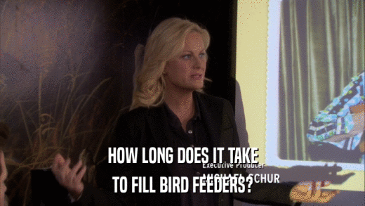 HOW LONG DOES IT TAKE TO FILL BIRD FEEDERS? 